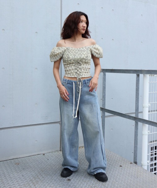 FIG&VIPER（フィグアンドバイパー）の「パフスリーブチェックブラウス（シャツ/ブラウス・レディース・アイボリー/ブラック・FREE）」の13枚目の写真