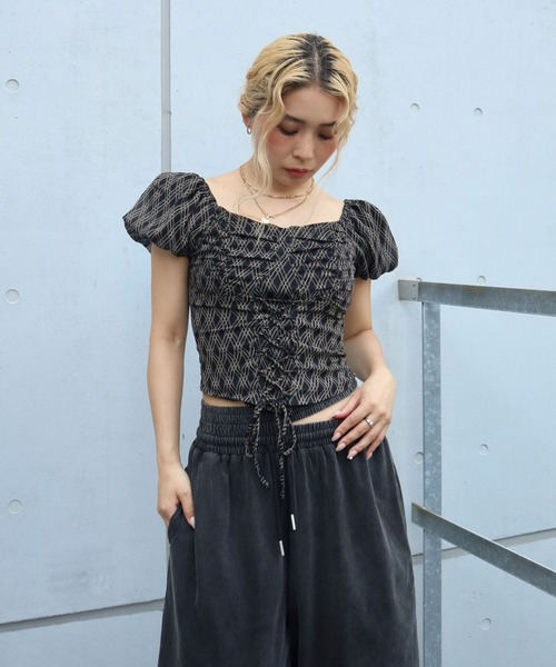 FIG&VIPER（フィグアンドバイパー）の「パフスリーブチェックブラウス（シャツ/ブラウス・レディース・アイボリー/ブラック・FREE）」の17枚目の写真