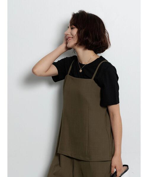 Te chichi（テチチ）の「レイヤードコンビネゾン（サロペット/オーバーオール・レディース・モカ/グレー・F）」の6枚目の写真