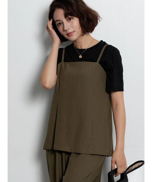 Te chichi（テチチ）の「レイヤードコンビネゾン（サロペット/オーバーオール・レディース・モカ/グレー・F）」の8枚目の写真