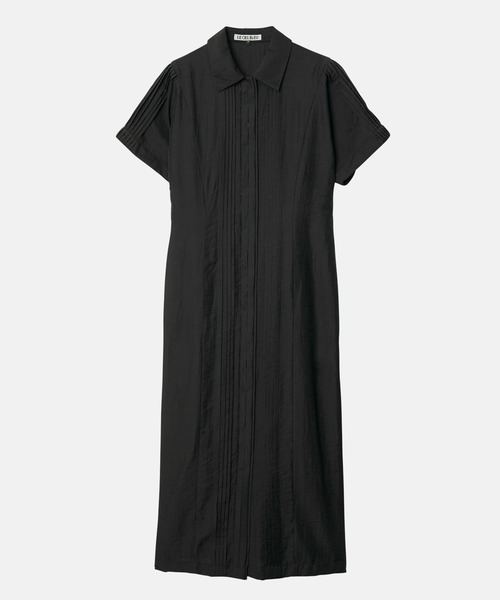 LE CIEL BLEU(ルシェルブルー)の「プリーテッドドレス / Pleated Dress(ワンピース・レディース・ブラック/オフホワイト/ライトブルー・38/36)」の2枚目の写真