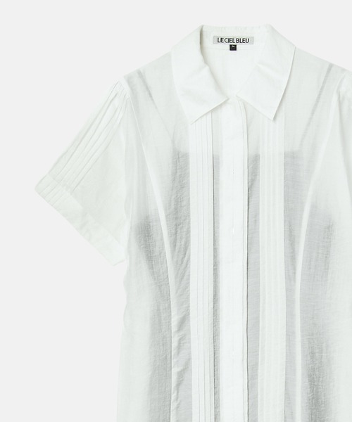 LE CIEL BLEU(ルシェルブルー)の「プリーテッドドレス / Pleated Dress(ワンピース・レディース・ブラック/オフホワイト/ライトブルー・38/36)」の10枚目の写真