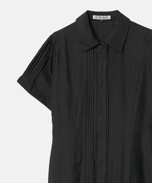 LE CIEL BLEU(ルシェルブルー)の「プリーテッドドレス / Pleated Dress(ワンピース・レディース・ブラック/オフホワイト/ライトブルー・38/36)」の12枚目の写真