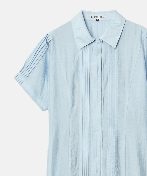 LE CIEL BLEU(ルシェルブルー)の「プリーテッドドレス / Pleated Dress(ワンピース・レディース・ブラック/オフホワイト/ライトブルー・38/36)」の14枚目の写真