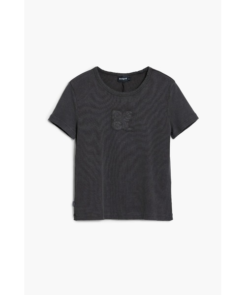 Desigual(デシグアル)の「リップス入りロゴTシャツ(Tシャツ/カットソー・レディース・ブラック・XL/L/M/S/XS)」の1枚目の写真