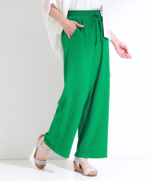 Cutie Blonde（キューティーブロンド）の「【S-LL/セットアップ可】リラックスカジュアルに ぽこぽこイージーパンツ（その他パンツ・レディース・ブラック/グリーン/ホワイト・04/03/02/01）」の4枚目の写真