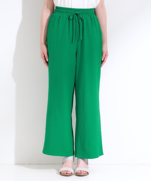 Cutie Blonde（キューティーブロンド）の「【S-LL/セットアップ可】リラックスカジュアルに ぽこぽこイージーパンツ（その他パンツ・レディース・ブラック/グリーン/ホワイト・04/03/02/01）」の8枚目の写真