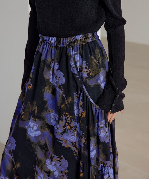 EMMEL REFINES（エメルリファインズ）の「＜EMMEL REFINES＞EM ティアード ポケットギャザー プリントスカート（スカート・レディース・パープル/ライム・XS/M/S）」の15枚目の写真