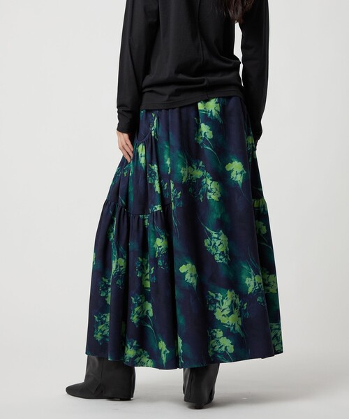 EMMEL REFINES（エメルリファインズ）の「＜EMMEL REFINES＞EM ティアード ポケットギャザー プリントスカート（スカート・レディース・パープル/ライム・XS/M/S）」の14枚目の写真