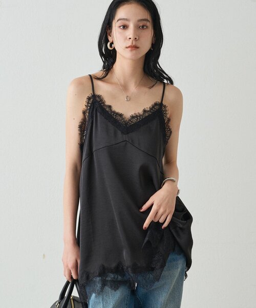 ラウンジドレスloungedress☆新品　タックキャミブラウス レースキャミ（シャツ/ブラウス）｜LOUNGEDRESS（ラウンジドレス