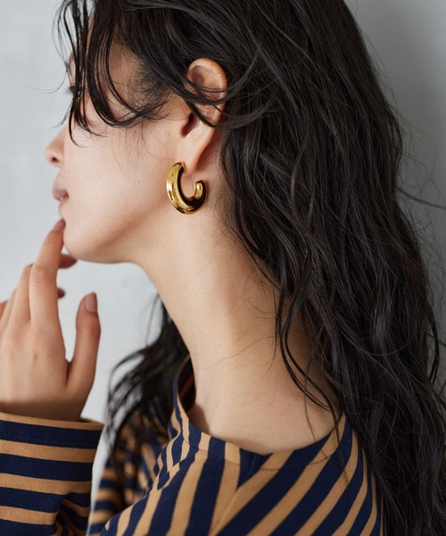 BARNYARDSTORM（バンヤードストーム）の「BARNYARDSTORM / 中空カールピアス 【『VERY』YouTube紹介アイテム】（ピアス（両耳用）・レディース・シルバー/ゴールド・FREE）」の15枚目の写真