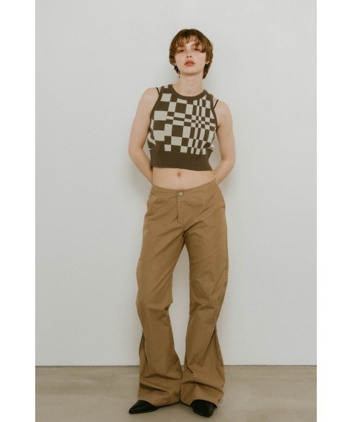 Knuth Marf(クヌースマーフ)の「flag marblel knit tank(タンクトップ・レディース・ブラウン/アイボリー/グレー・FREE)」の4枚目の写真