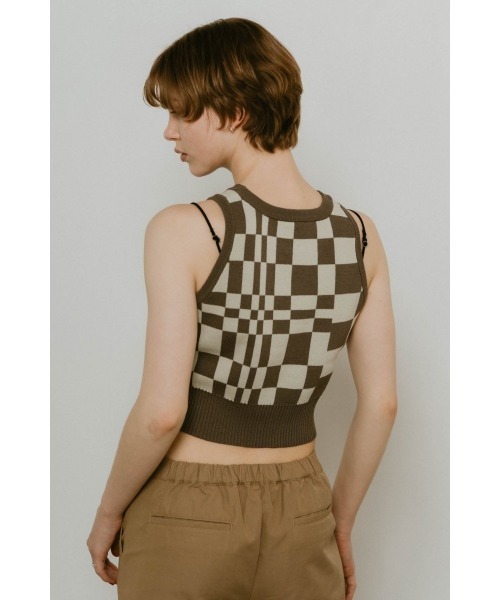 Knuth Marf(クヌースマーフ)の「flag marblel knit tank(タンクトップ・レディース・ブラウン/アイボリー/グレー・FREE)」の7枚目の写真