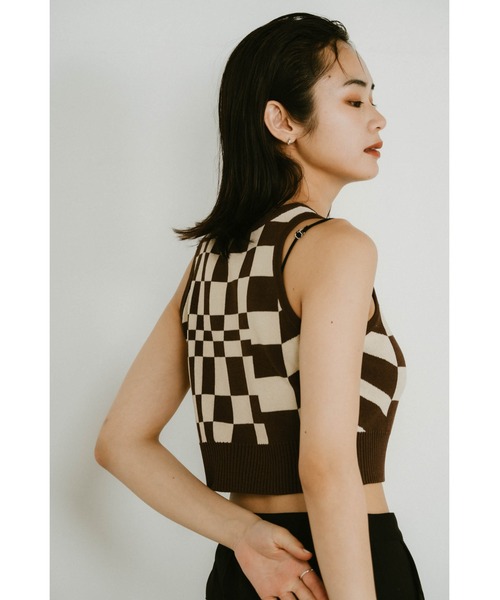 Knuth Marf(クヌースマーフ)の「flag marblel knit tank(タンクトップ・レディース・ブラウン/アイボリー/グレー・FREE)」の11枚目の写真