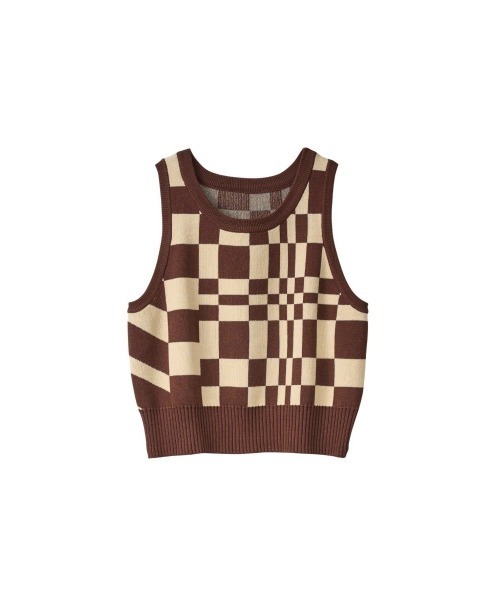 Knuth Marf(クヌースマーフ)の「flag marblel knit tank(タンクトップ・レディース・ブラウン/アイボリー/グレー・FREE)」の18枚目の写真