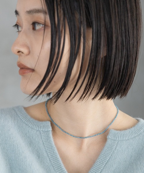 A part by(アパートバイ)の「クリアビーズチョーカー(チョーカー・レディース・カーキ/ライトブルー/ピンク・FREE)」の2枚目の写真