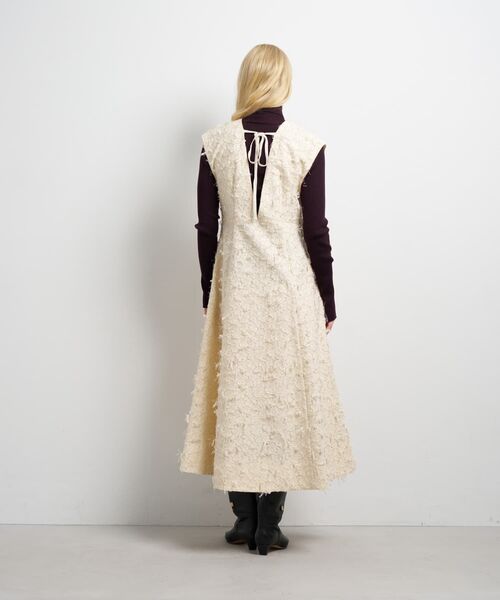 LANVIN en Bleu（ランバンオンブルー）の「ハンドカットジャガードワンピース（ワンピース・レディース・ブラック/ベージュ・36/38）」の5枚目の写真