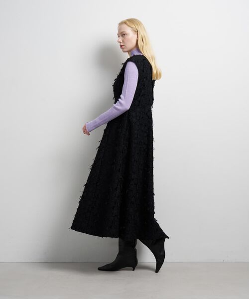LANVIN en Bleu（ランバンオンブルー）の「ハンドカットジャガードワンピース（ワンピース・レディース・ブラック/ベージュ・36/38）」の11枚目の写真