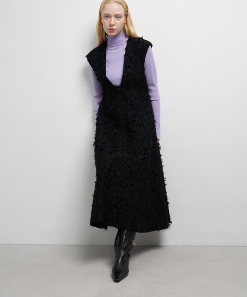 LANVIN en Bleu（ランバンオンブルー）の「ハンドカットジャガードワンピース（ワンピース・レディース・ブラック/ベージュ・36/38）」の13枚目の写真