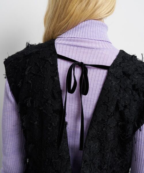 LANVIN en Bleu（ランバンオンブルー）の「ハンドカットジャガードワンピース（ワンピース・レディース・ブラック/ベージュ・36/38）」の15枚目の写真
