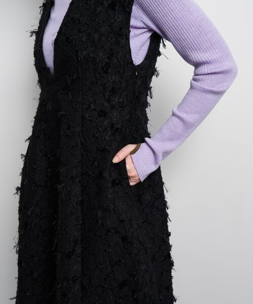 LANVIN en Bleu（ランバンオンブルー）の「ハンドカットジャガードワンピース（ワンピース・レディース・ブラック/ベージュ・36/38）」の16枚目の写真