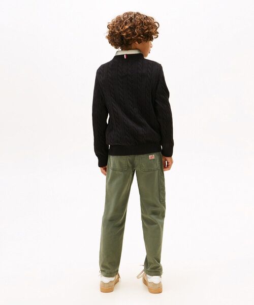 TOMMY HILFIGER（トミーヒルフィガー）の「BOYS ケーブル編みセーター（ニット/セーター・キッズ・オートミール/レッド/ブラック・160cm/130cm/140cm/150cm）」の6枚目の写真