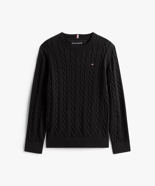 TOMMY HILFIGER（トミーヒルフィガー）の「BOYS ケーブル編みセーター（ニット/セーター・キッズ・オートミール/レッド/ブラック・160cm/130cm/140cm/150cm）」の7枚目の写真