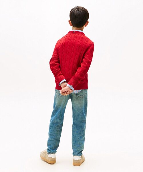 TOMMY HILFIGER（トミーヒルフィガー）の「BOYS ケーブル編みセーター（ニット/セーター・キッズ・オートミール/レッド/ブラック・160cm/130cm/140cm/150cm）」の10枚目の写真