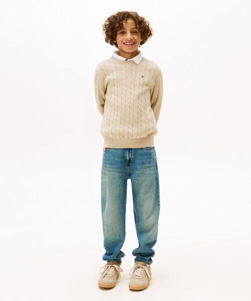 TOMMY HILFIGER（トミーヒルフィガー）の「BOYS ケーブル編みセーター（ニット/セーター・キッズ・オートミール/レッド/ブラック・160cm/130cm/140cm/150cm）」の13枚目の写真