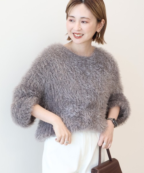 AMERICAN HOLIC(アメリカンホリック)の「シャギーニットプルオーバー(ニット/セーター・レディース・アイボリー/グレイッシュベージュ/ライラック/チャコールグレー/ライトグレー・M/L)」の4枚目の写真