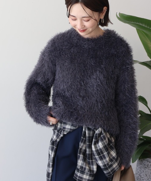 AMERICAN HOLIC(アメリカンホリック)の「シャギーニットプルオーバー(ニット/セーター・レディース・アイボリー/グレイッシュベージュ/ライラック/チャコールグレー/ライトグレー・M/L)」の3枚目の写真