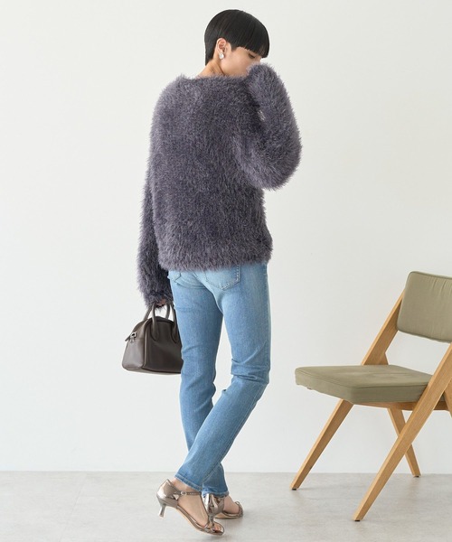 AMERICAN HOLIC(アメリカンホリック)の「シャギーニットプルオーバー(ニット/セーター・レディース・アイボリー/グレイッシュベージュ/ライラック/チャコールグレー/ライトグレー・M/L)」の7枚目の写真