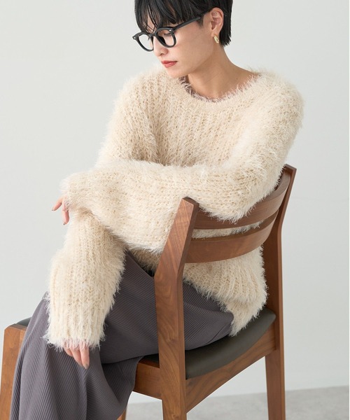 AMERICAN HOLIC(アメリカンホリック)の「シャギーニットプルオーバー(ニット/セーター・レディース・アイボリー/グレイッシュベージュ/ライラック/チャコールグレー/ライトグレー・M/L)」の14枚目の写真