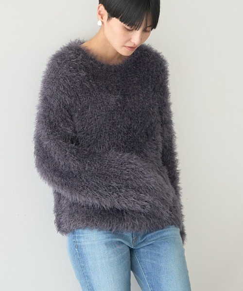 AMERICAN HOLIC(アメリカンホリック)の「シャギーニットプルオーバー(ニット/セーター・レディース・アイボリー/グレイッシュベージュ/ライラック/チャコールグレー/ライトグレー・M/L)」の8枚目の写真