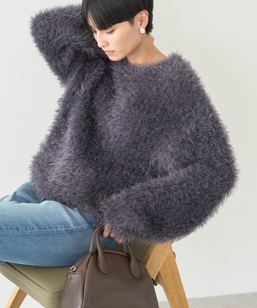 AMERICAN HOLIC(アメリカンホリック)の「シャギーニットプルオーバー(ニット/セーター・レディース・アイボリー/グレイッシュベージュ/ライラック/チャコールグレー/ライトグレー・M/L)」の9枚目の写真