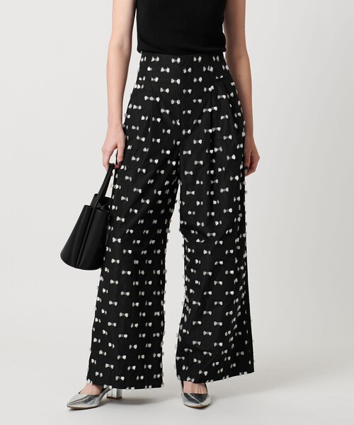UNITED ARROWS（ユナイテッドアローズ）の「リボン カットジャガード ワイド パンツ ‐ウォッシャブル‐（その他パンツ・レディース・ネイビー/ブラック・38/36）」の11枚目の写真