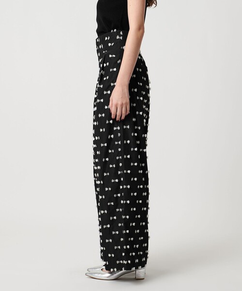 UNITED ARROWS（ユナイテッドアローズ）の「リボン カットジャガード ワイド パンツ ‐ウォッシャブル‐（その他パンツ・レディース・ネイビー/ブラック・38/36）」の7枚目の写真