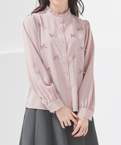Honeys(ハニーズ)の「リボン付ブラウス(シャツ/ブラウス・レディース・ピンク/ブラック/ホワイト・L/M/S)」の12枚目の写真