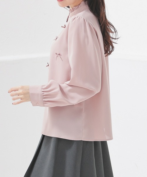 Honeys(ハニーズ)の「リボン付ブラウス(シャツ/ブラウス・レディース・ピンク/ブラック/ホワイト・L/M/S)」の13枚目の写真