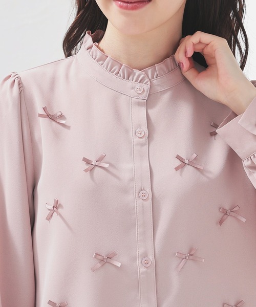 Honeys(ハニーズ)の「リボン付ブラウス(シャツ/ブラウス・レディース・ピンク/ブラック/ホワイト・L/M/S)」の15枚目の写真