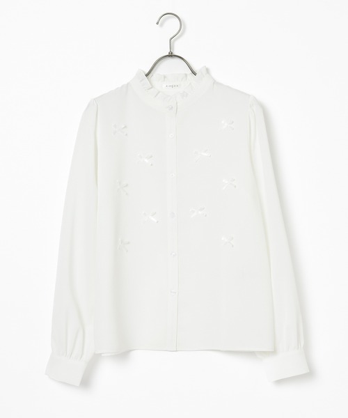 Honeys(ハニーズ)の「リボン付ブラウス(シャツ/ブラウス・レディース・ピンク/ブラック/ホワイト・L/M/S)」の18枚目の写真