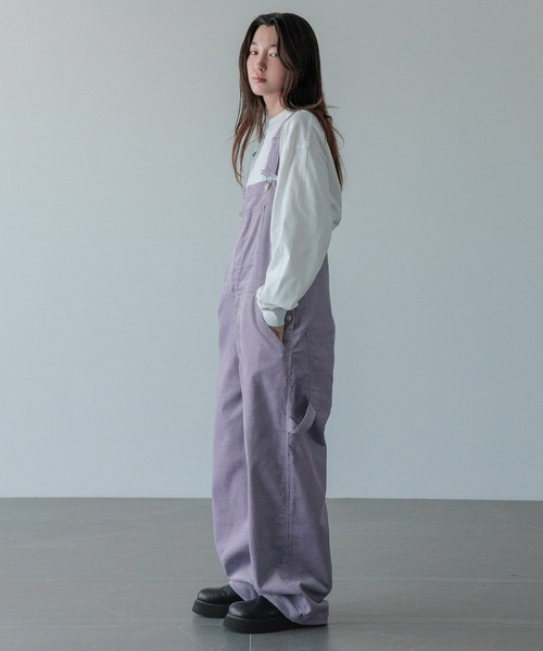 LOWRYS FARM(ローリーズファーム)の「【LFM(U)】コーデュロイオーバーオール 599586(サロペット/オーバーオール・メンズ・ブラック/パープル・LARGE/MEDIUM)」の2枚目の写真