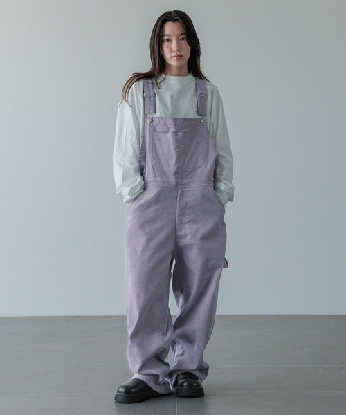 LOWRYS FARM(ローリーズファーム)の「【LFM(U)】コーデュロイオーバーオール 599586(サロペット/オーバーオール・メンズ・ブラック/パープル・LARGE/MEDIUM)」の3枚目の写真