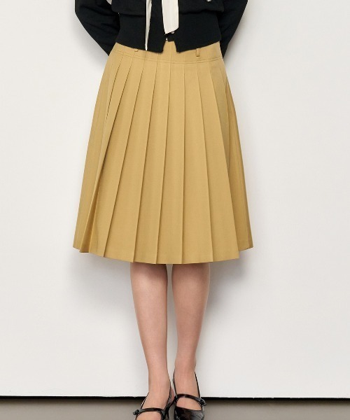 GENERAL IDEA（ジェネラルアイデア）の「GENERAL IDEA/ジェネラルアイディア fine pleats midi skirt スカート（スカート・レディース・ブラック/ベージュ/ホワイト・M/L/S）」の3枚目の写真