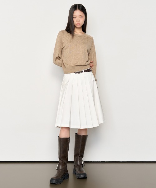 GENERAL IDEA（ジェネラルアイデア）の「GENERAL IDEA/ジェネラルアイディア fine pleats midi skirt スカート（スカート・レディース・ブラック/ベージュ/ホワイト・M/L/S）」の5枚目の写真