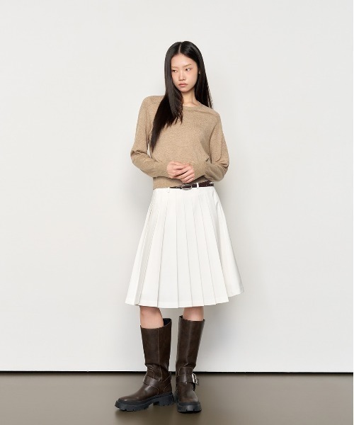 GENERAL IDEA（ジェネラルアイデア）の「GENERAL IDEA/ジェネラルアイディア fine pleats midi skirt スカート（スカート・レディース・ブラック/ベージュ/ホワイト・M/L/S）」の6枚目の写真
