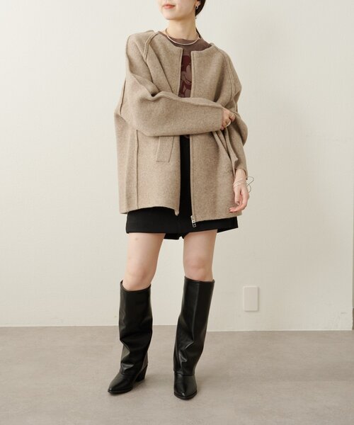 Omekashi カバーオール ベージュ 新品未使用タグ付き セール】ニットカバーオール（その他アウター）｜Omekashi（オメカシ