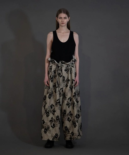 my beautiful landlet】 ORIGINAL FLOWER JACQUARD WIDE PANTS