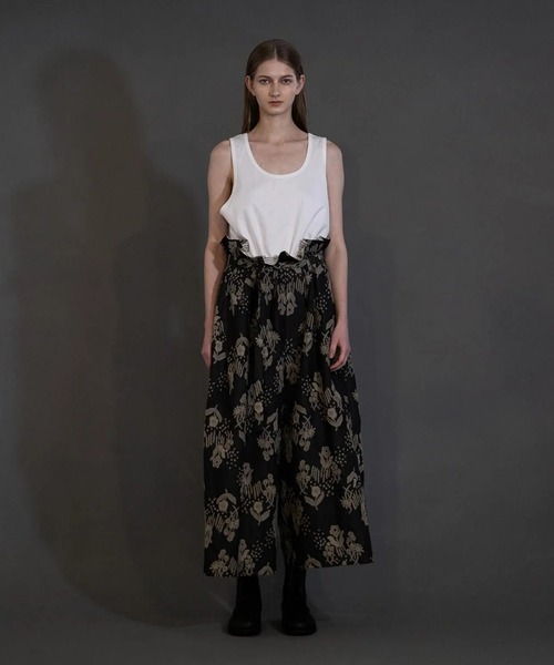 my beautiful landlet 100%コットン MY BEAUTIFUL LANDLET QUILTED JACQUARD EASY WIDE PANTS - OFF