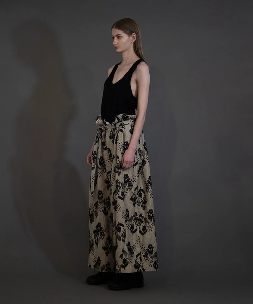 my beautiful landlet】 ORIGINAL FLOWER JACQUARD WIDE PANTS
